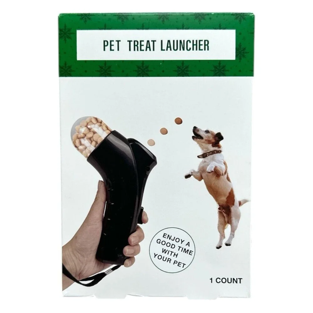 Interactive Pet Treat Launcher Dog Training Toy Fetch Reward Gun Puppy